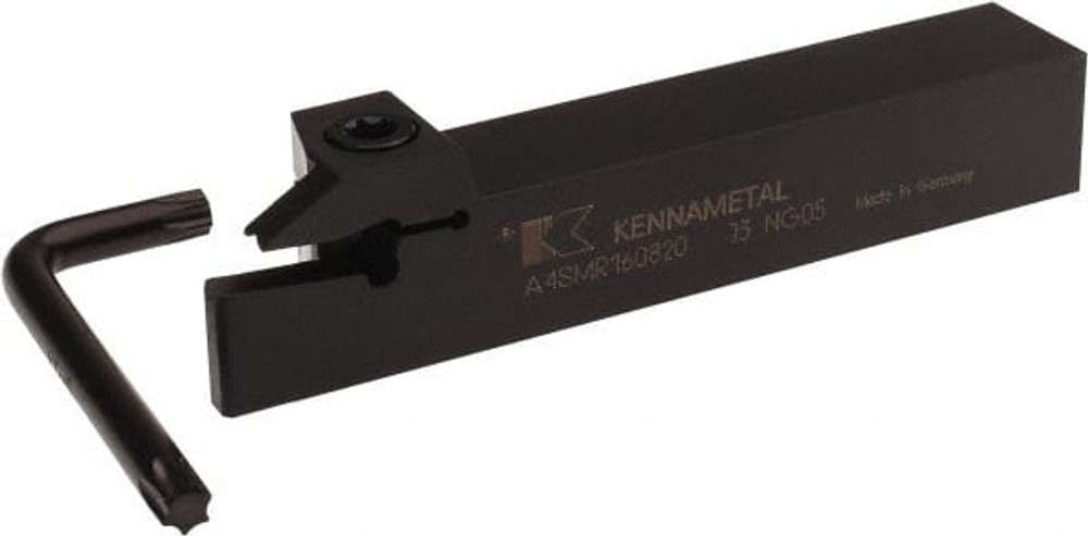 Kennametal 2263185 Indexable Grooving-Cutoff Toolholder: A4SMR160820, 8 mm Min Groove Width, 20 mm Max Depth of Cut, Right Hand