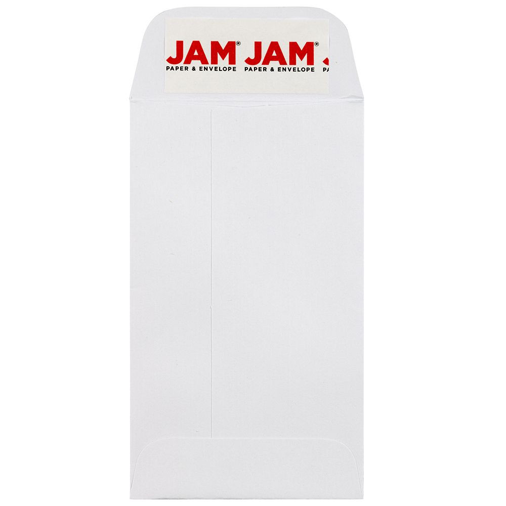 JAM PAPER AND ENVELOPE 356838553I JAM Paper Coin Envelopes, #3, Peel & Seal, White, Pack Of 50 Envelopes