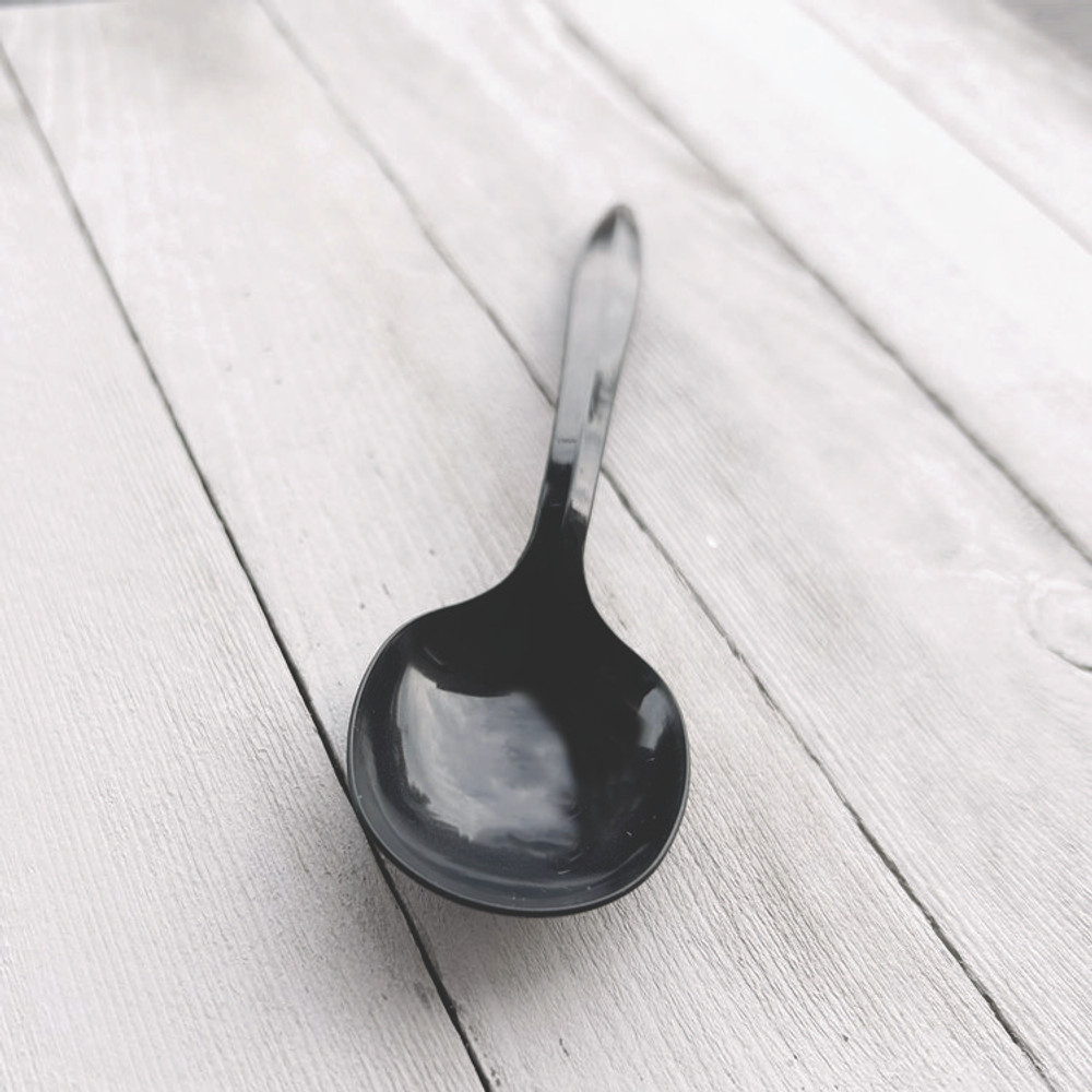 BOARDWALK SOUPBLMW Mediumweight Polypropylene Cutlery, Soup Spoon, Plastic, Black, 1,000/Carton