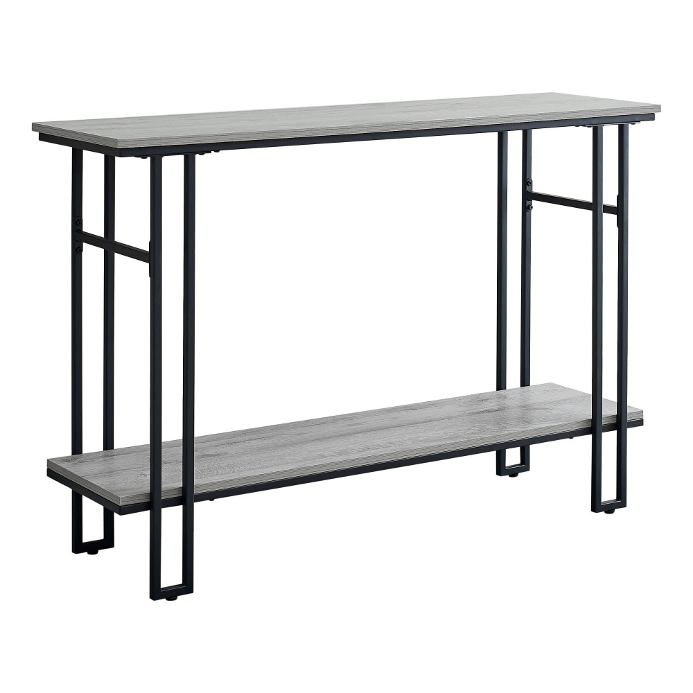 MONARCH SPECIALTIES I 3576  Pauly Console Accent Table, 32inH x 47-1/4inW x 13-3/4inD, Gray/Black