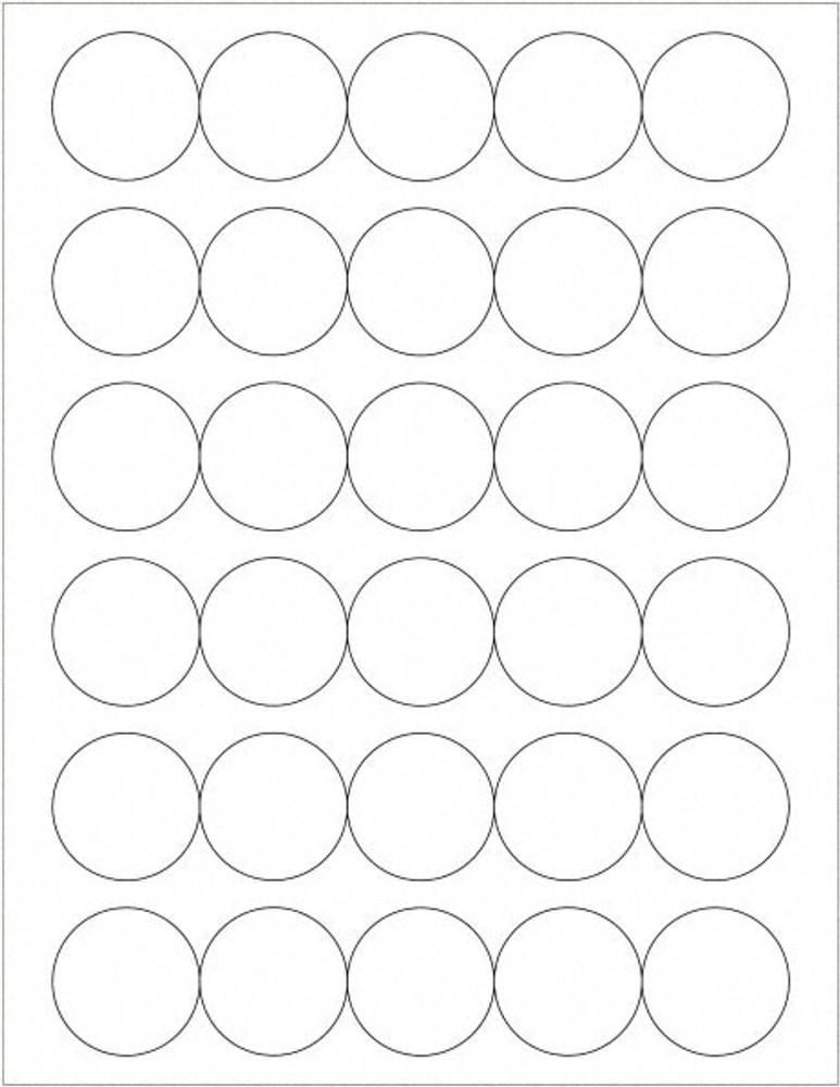 Tape Logic LL301 Label Maker Label: Gloss White, Paper, 1-1/2" OAL, 1-1/2" OAW, 3,000 per Roll