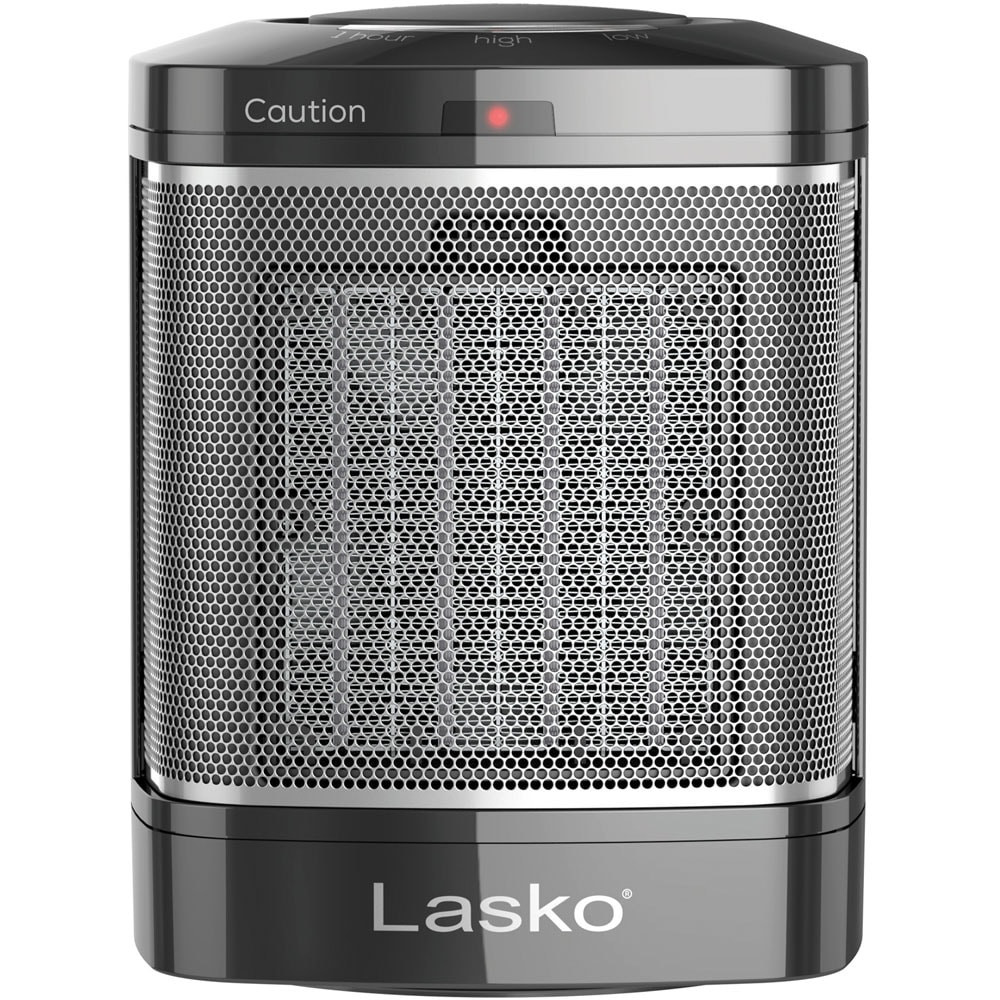 LASKO PRODUCTS, LLC Lasko CD08500  CD08500 1500 Watts Electric Ceramic Heater, 3 Heat Settings, 7.66inH x 6inW x 6inD, Black & Gray