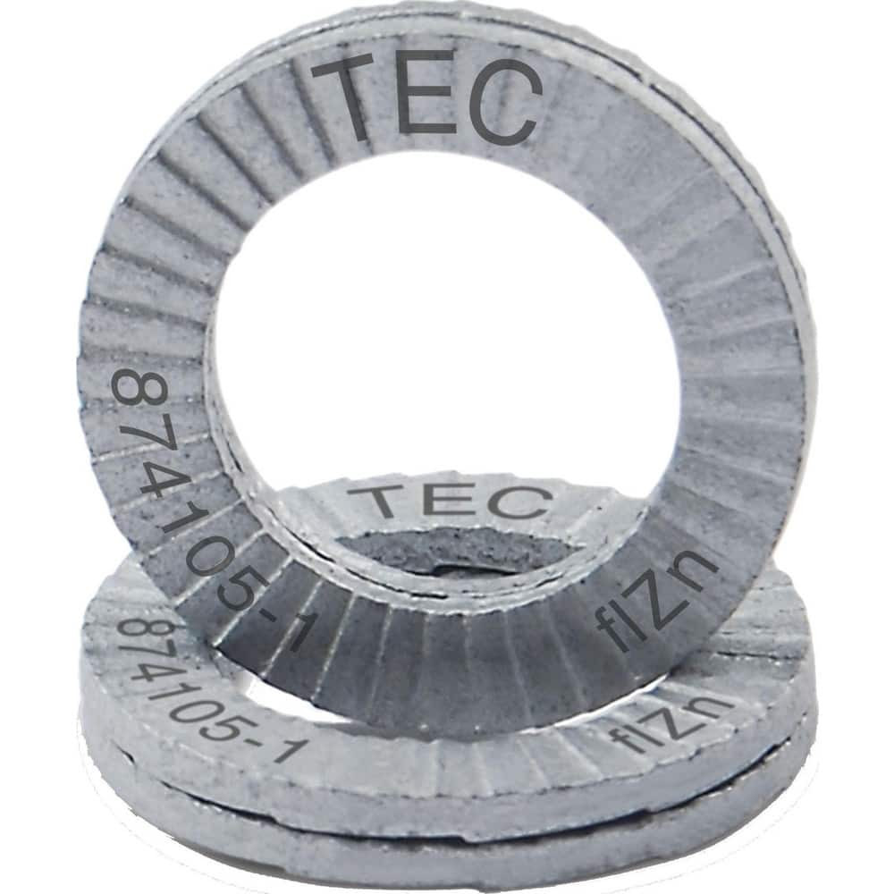 TEC Series TEC-M14-10 Wedge Lock Washer: 0.906" OD, 0.598" ID, Steel, SCM35 & 4130, Zinc-Plated