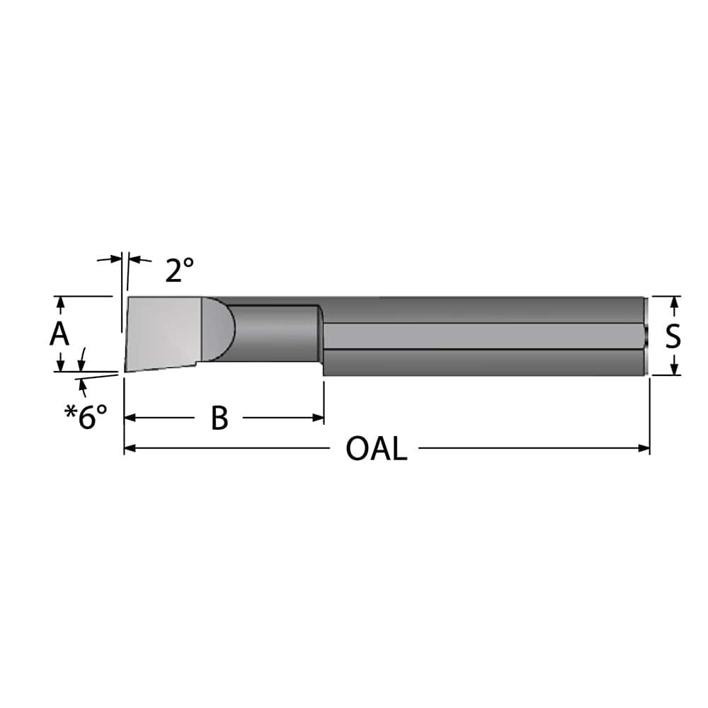 Scientific Cutting Tools B180350 Boring Bar: 0.18" Min Bore, 0.35" Max Depth, Right Hand Cut, Submicron Solid Carbide
