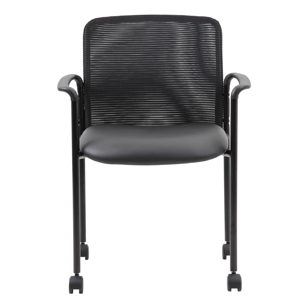 NORSTAR OFFICE PRODUCTS INC. B6909R-CS Boss Office Products Mesh Mid-Back Guest Chair, Black