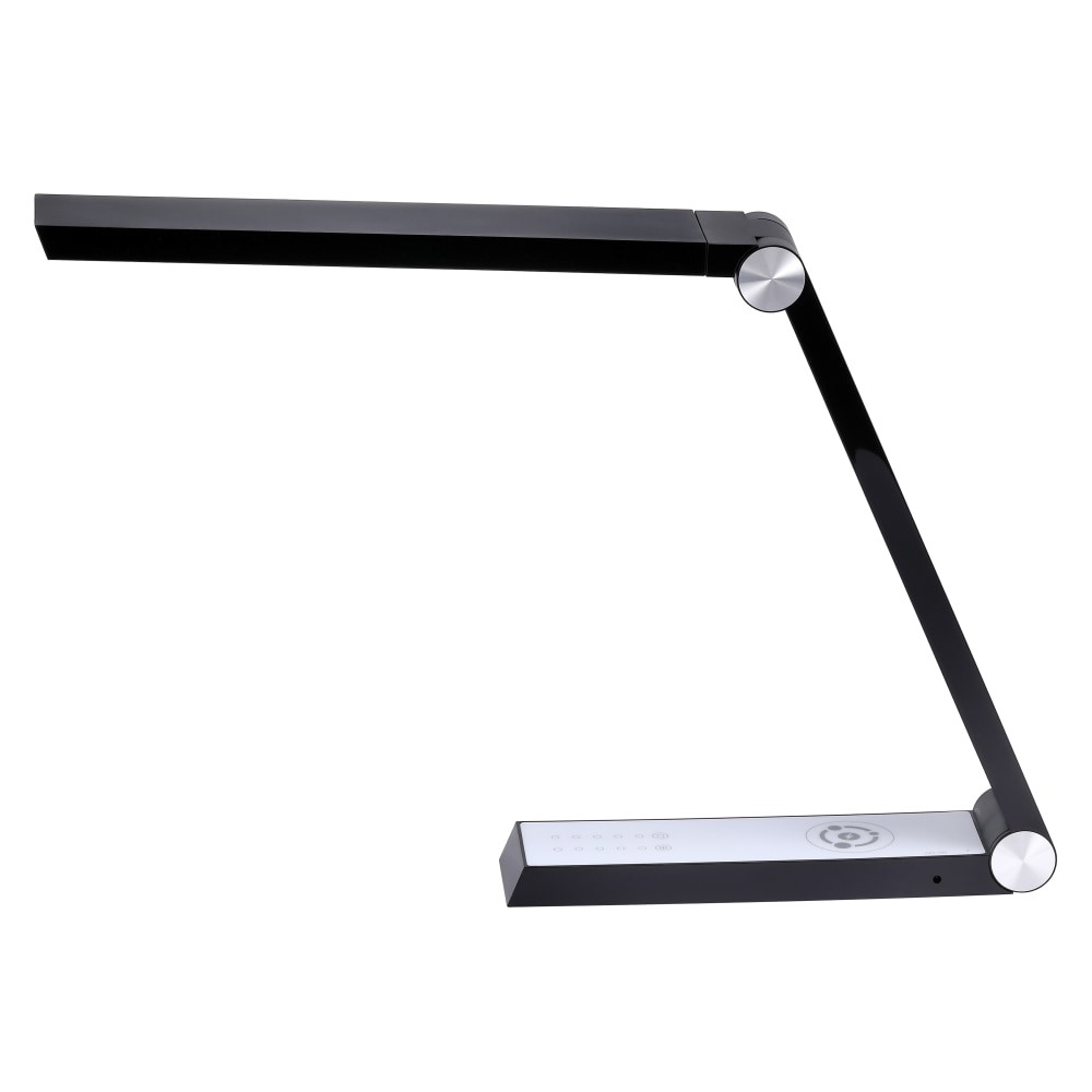 AMAX INCORPORATED Bostitch VLED1825BLK-BOS  Wireless Charging Triangle Adjustable LED Desk Lamp, 25-5/16inH, Black Shade/Black And White Base