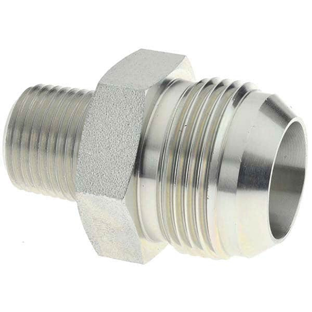 Parker PT-00248 Steel Flared Tube Male Adapter: 1" Tube OD, 1/2-14 Thread, 37 ° Flared Angle