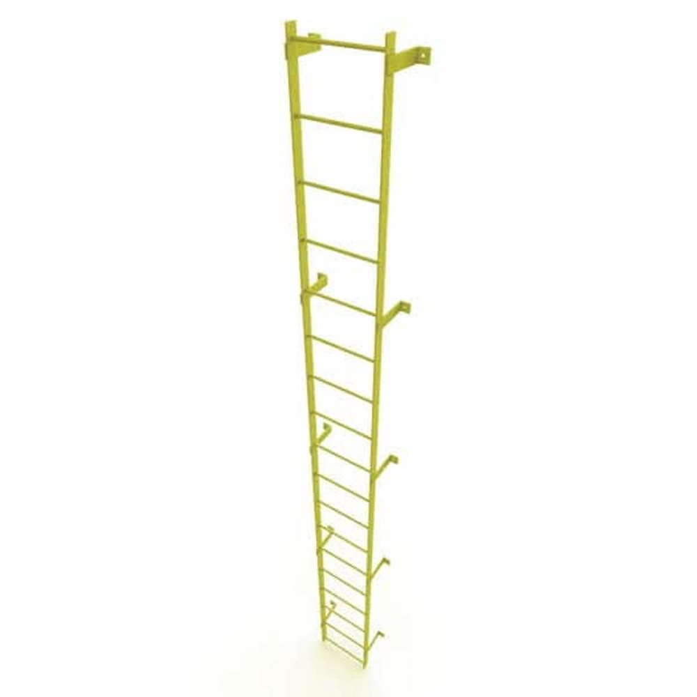 TRI-ARC WLFS0118-Y Steel Wall Mounted Ladder: 17" High, 18 Steps, 350 lb Capacity