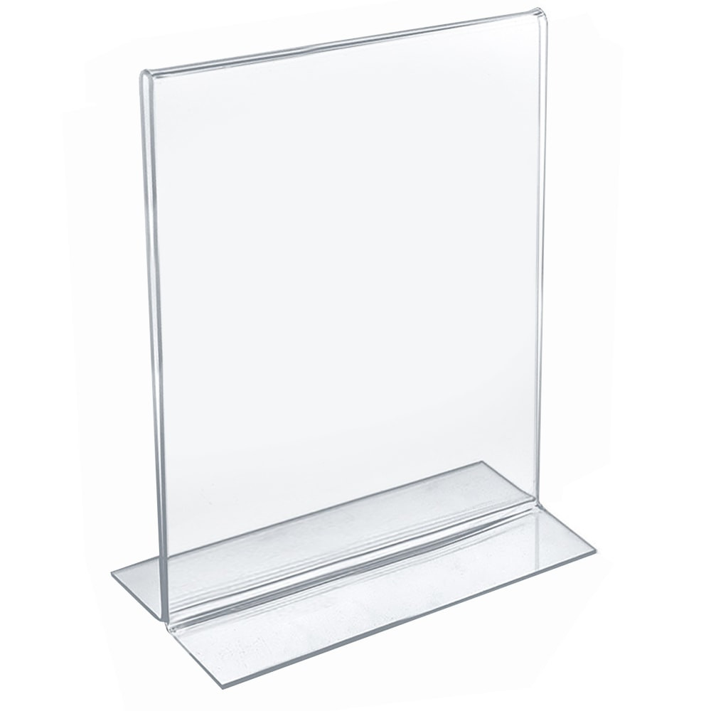 AZAR DISPLAYS 152714  Double-Foot Acrylic Sign Holders, 11in x 8 1/2in, Clear, Pack Of 10