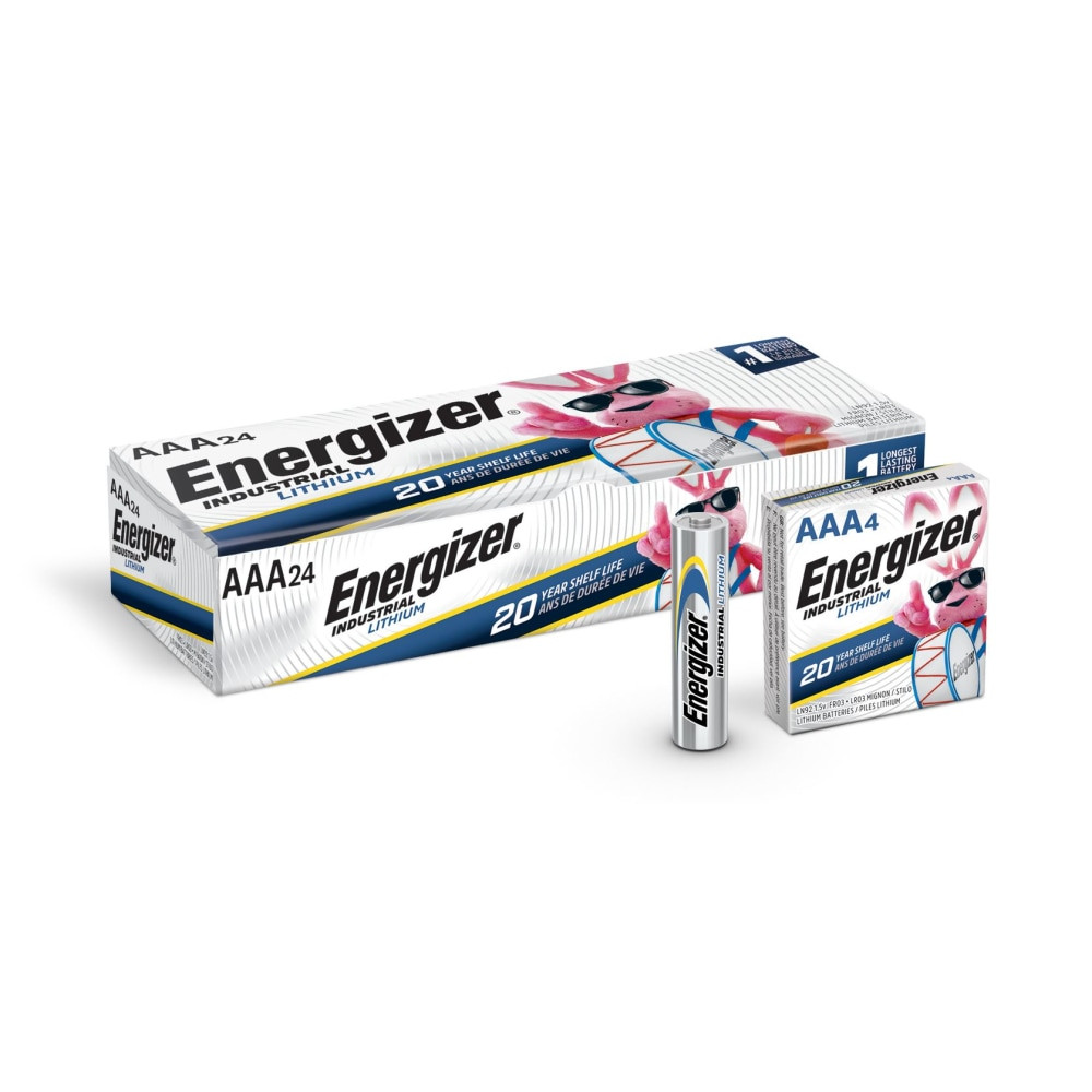 ENERGIZER BRANDS LLC LN92 Energizer Industrial Lithium AAA Batteries, Pack Of 24 Batteries, L92