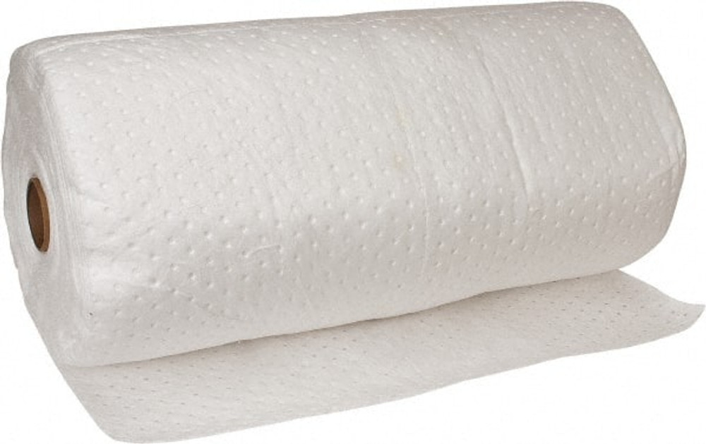 PRO-SAFE CEP-Q150 Sorbent Pad: Oil Only Use, 30" Wide, 150' Long, 61 gal, White