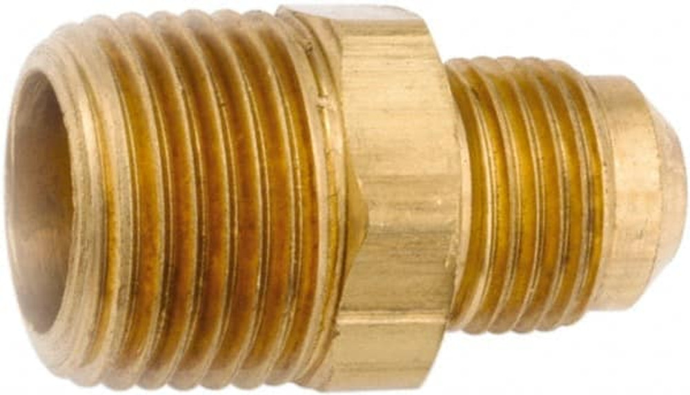 ANDERSON METALS 754048-0604 Lead Free Brass Flared Tube Connector: 3/8" Tube OD, 1/4 Thread, 45 ° Flared Angle