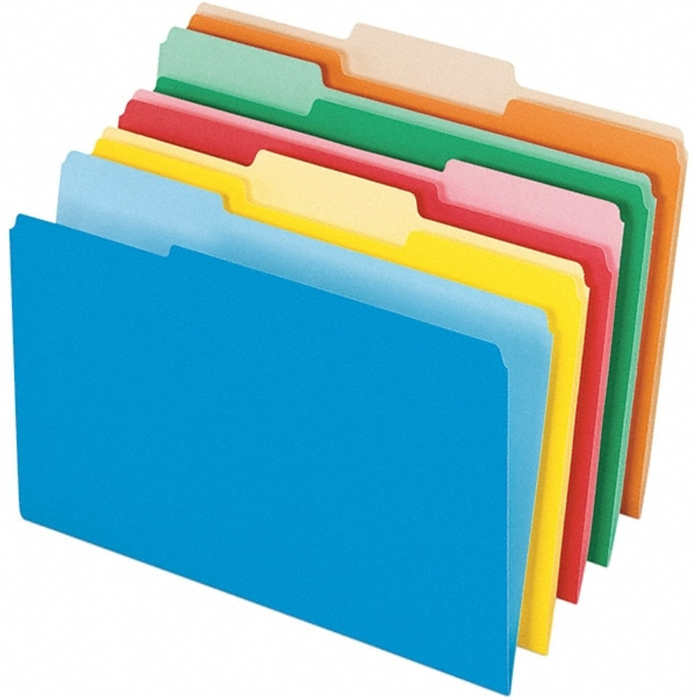 Pendaflex PFX435013ASST File Folders with Top Tab: Legal, Assorted, 100/Pack