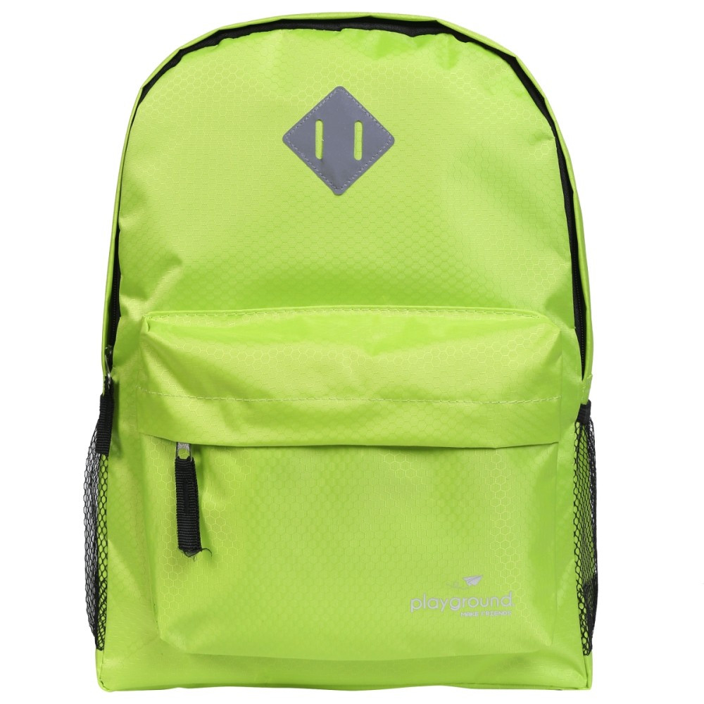 VALUE DISTRIBUTORS, INC. Playground PG-1001-NY-C  Hometime Backpacks, Neon Yellow, Pack Of 12 Backpacks