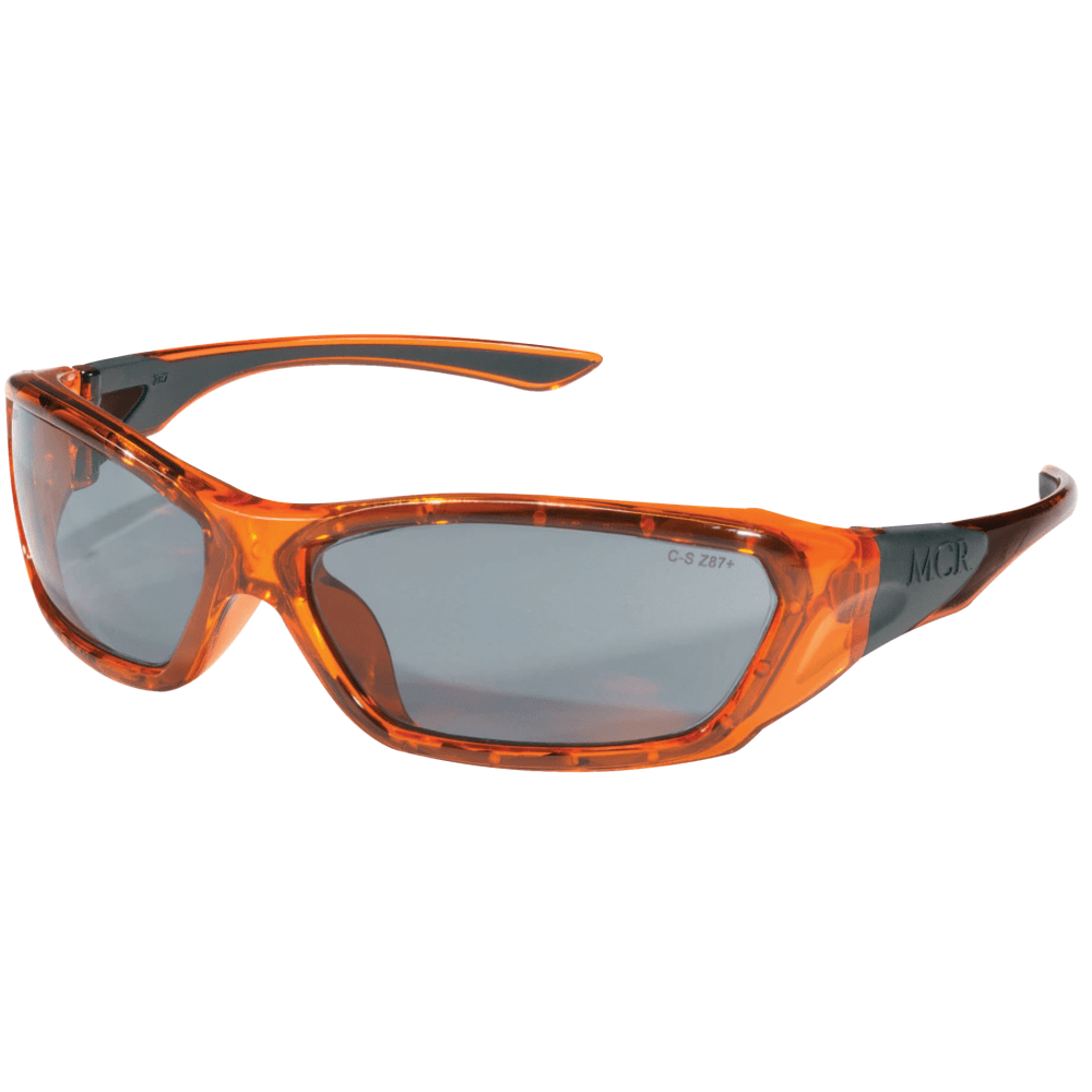 R3 SAFETY LLC FF137 ForceFlex Protective Eyewear, Silver Mirror Lens, Duramass HC, Orange Frame