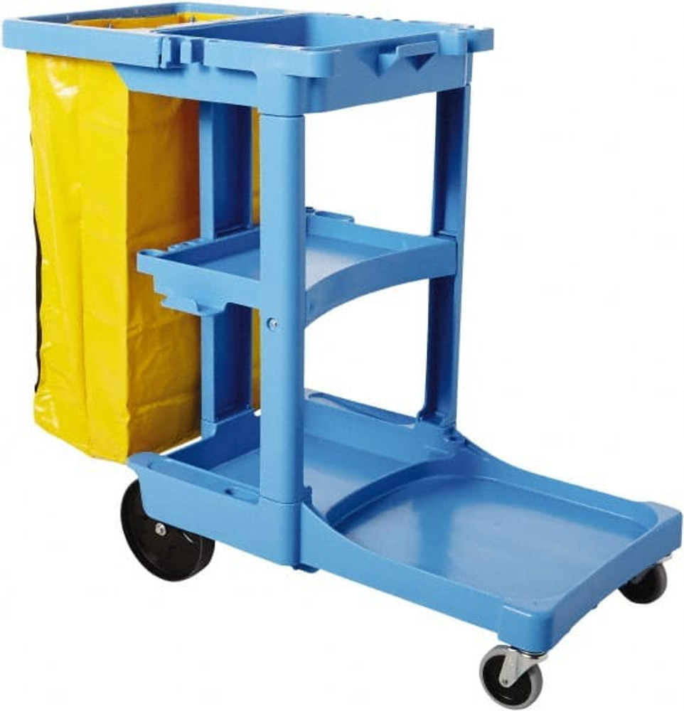 Rubbermaid FG617388BLUE Plastic Janitor Cart