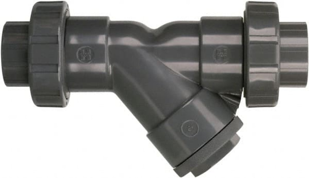 Hayward Flow Control YS10050TU 1/2" Pipe, True Union Threaded Ends, PVC Y-Strainer