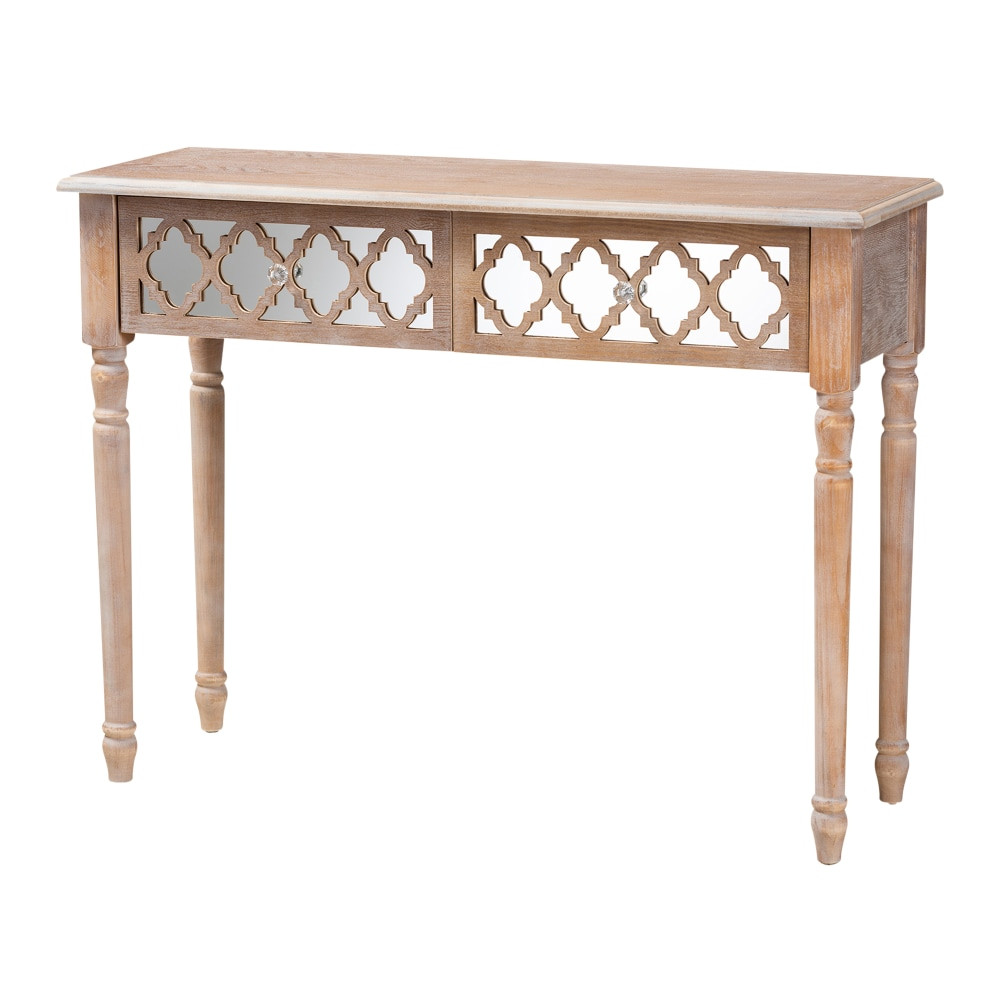 WHOLESALE INTERIORS, INC. Baxton Studio 2721-10265  Transitional Rustic French Country Console Table, 31-15/16inH x 42-3/16inW x 14-3/16inD, Natural Whitewashed Oak