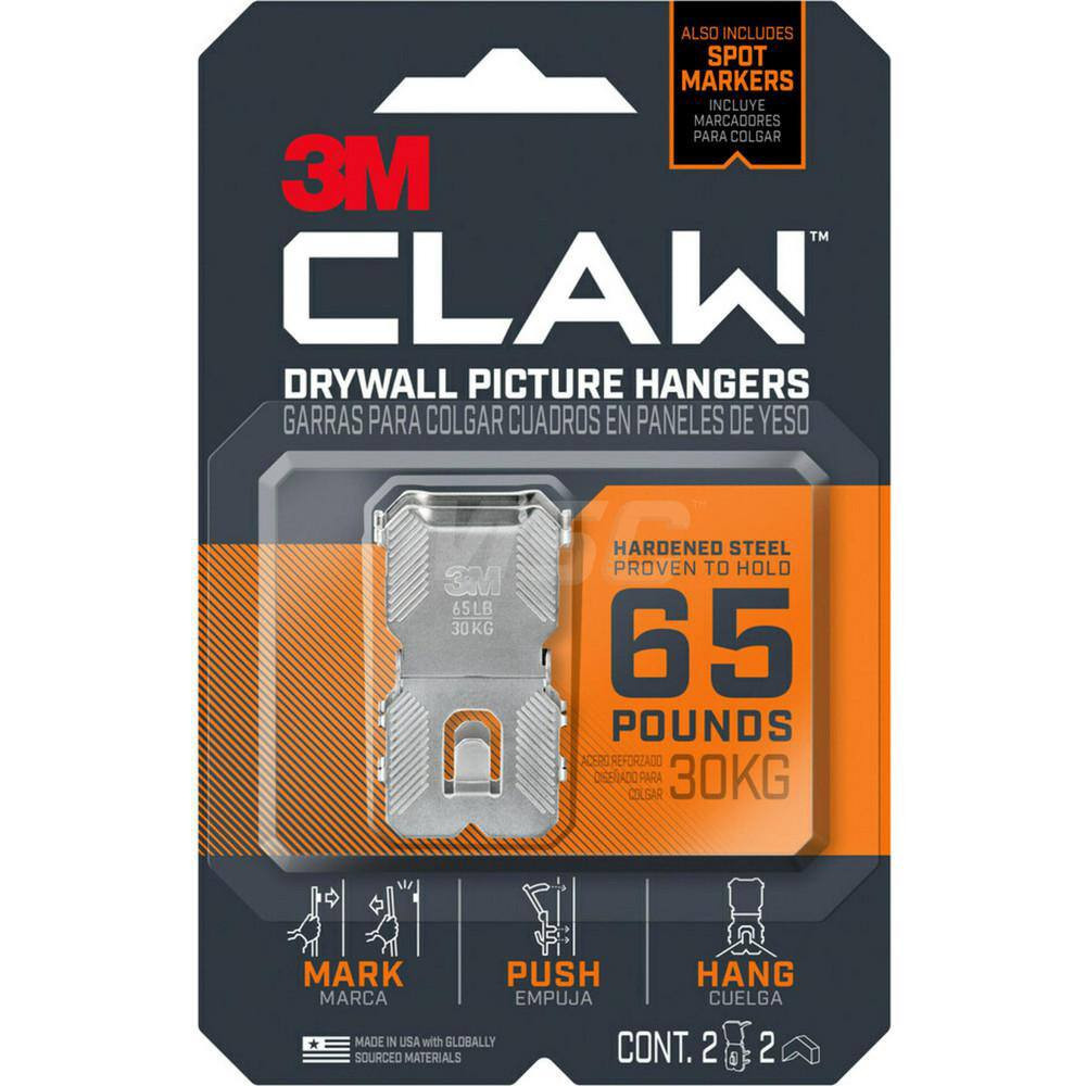 3M Storage Hook: 65 lb Load Capacity, Stainless Steel & Foam 7100240633