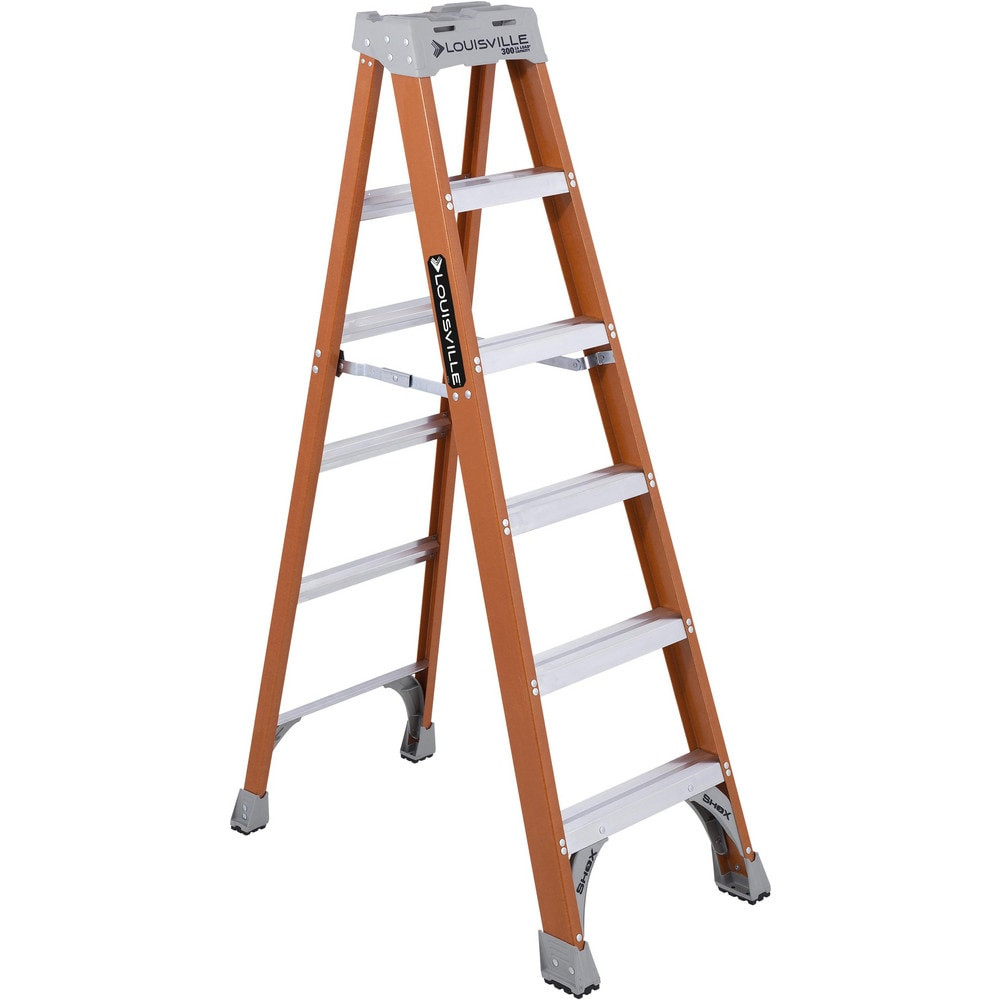 Louisville FS1506 5-Step Fiberglass Step Ladder: Type IA, 6' High