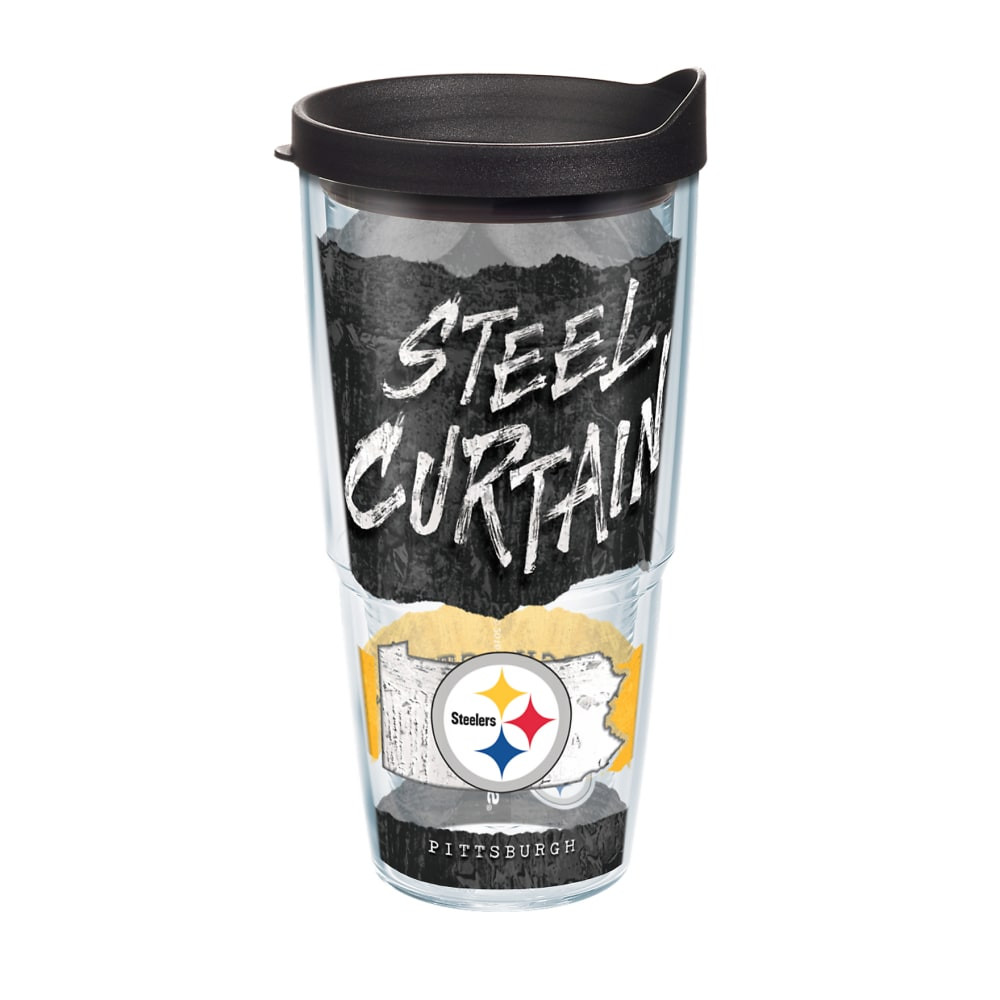TERVIS TUMBLER COMPANY Tervis 01227666  NFL Statement Tumbler With Lid, 24 Oz, Pittsburgh Steelers