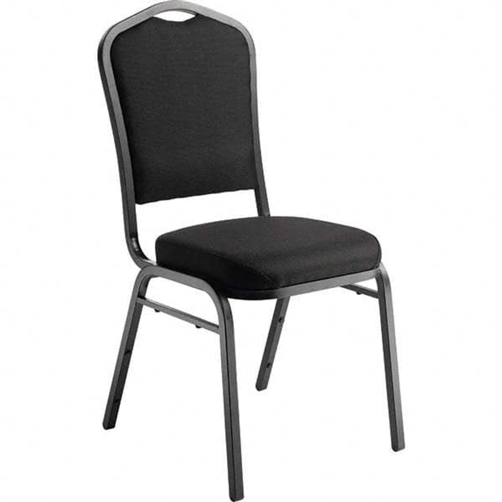 National Public Seating 9360-BT Pack of (4), Fabric Black Stacking Chairs