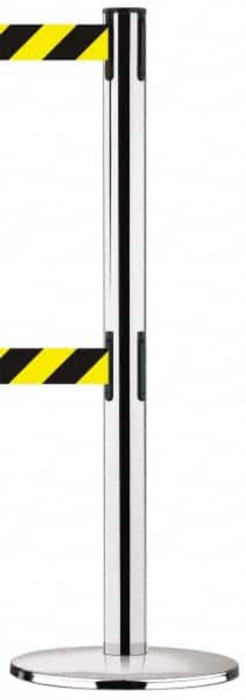 Tensator 889T2U-1P-STDD4 Free Standing Tensabarrier Post: 38-1/2" High, 2-1/2" Dia, Steel Post