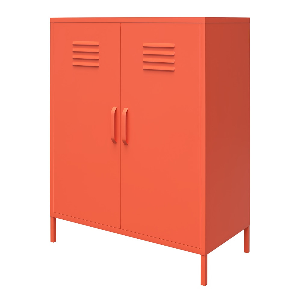 AMERIWOOD INDUSTRIES, INC. Ameriwood Home 3384813COM  Cache 2-Door Metal Locker Storage Cabinet, 40inH x 31-1/2inW x 15-3/4inD, Orange
