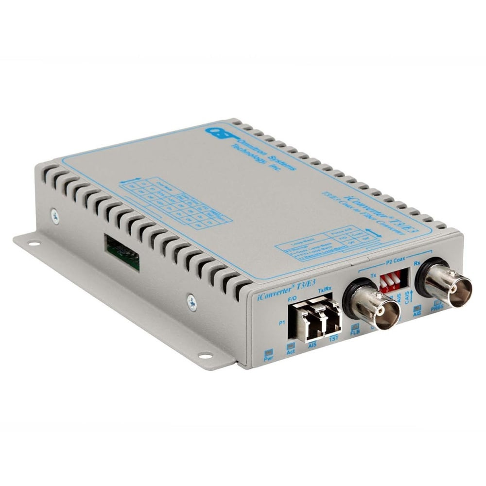 OMNITRON SYSTEMS TECHNOLOGY, INC. Omnitron 8747-1-D  iConverter T3/E3 Fiber Media Converter Coaxial LC Single-Mode 30km - 1 x T3/E3/DS-3; 1 x LC Single-mode; Wall-Mount Standalone; US AC Powered; Lifetime Warranty