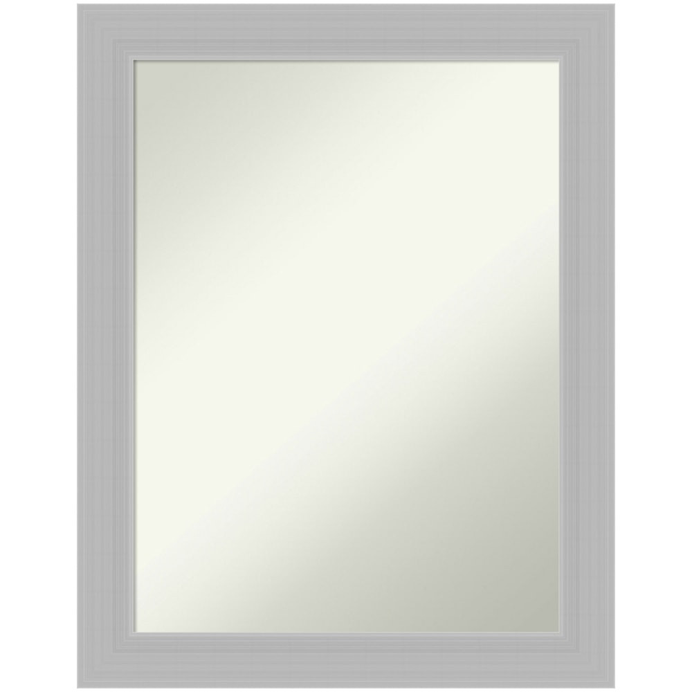 UNIEK INC. Amanti Art A42705545598  Non-Beveled Rectangle Framed Bathroom Wall Mirror, 28in x 22in, Brushed Sterling Silver
