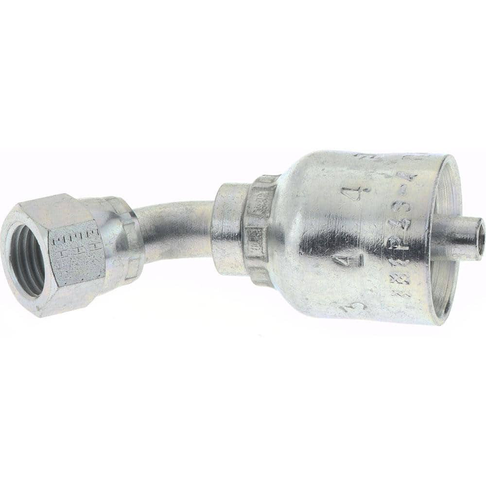 Parker Hannifin 13743-10-8 Hydraulic Hose Female SAE 45 ° Swivel Fitting: 0.5" ID, 8 mm, 7/8-14