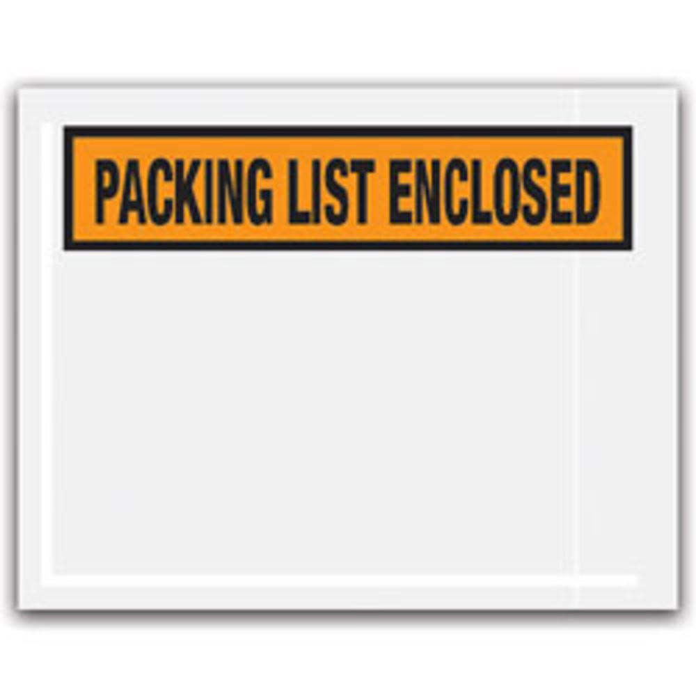 B O X MANAGEMENT, INC. Partners Brand PL12  "Packing List Enclosed" Envelopes, Panel Face, Orange, 4 1/2in x 5 1/2in Pack Of 1,000