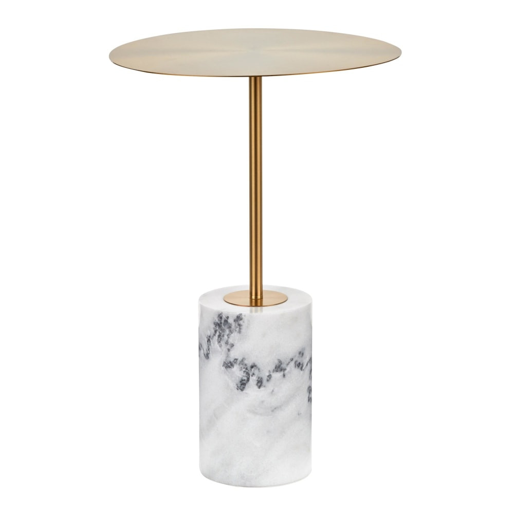 LUMISOURCE, LLC TB-SYMBOL AUWM LumiSource Symbol Side Table, 23-1/2inH x 15-3/4inW x 15-3/4inD, White/Gold