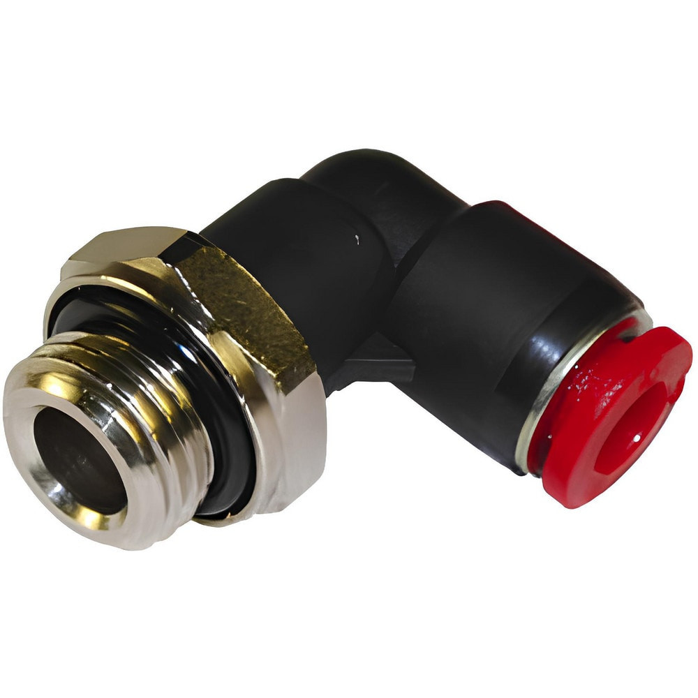 Norgren C02470428 Push-To-Connect Tube to Male & Tube to Male BSPP Tube Fitting: 90 ° Swivel Elbow Adapter, 1/4" Thread