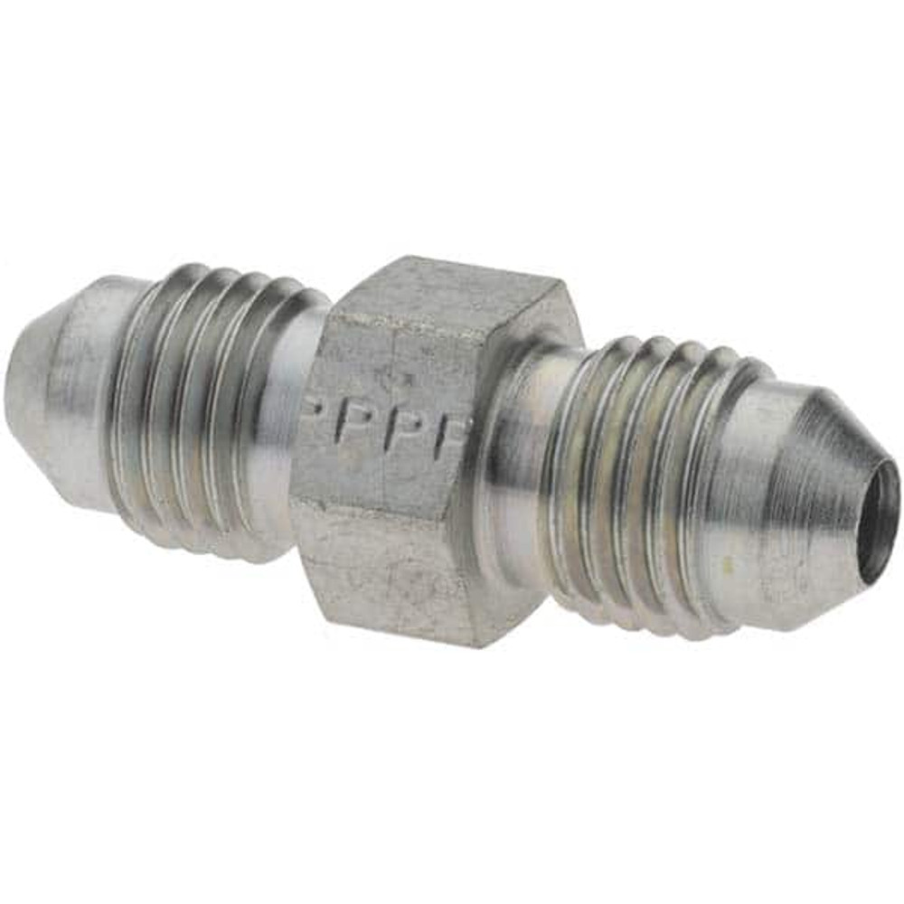 Parker KP67149 Steel Flared Tube Connector: 1/4" Tube OD, 37 ° Flared Angle