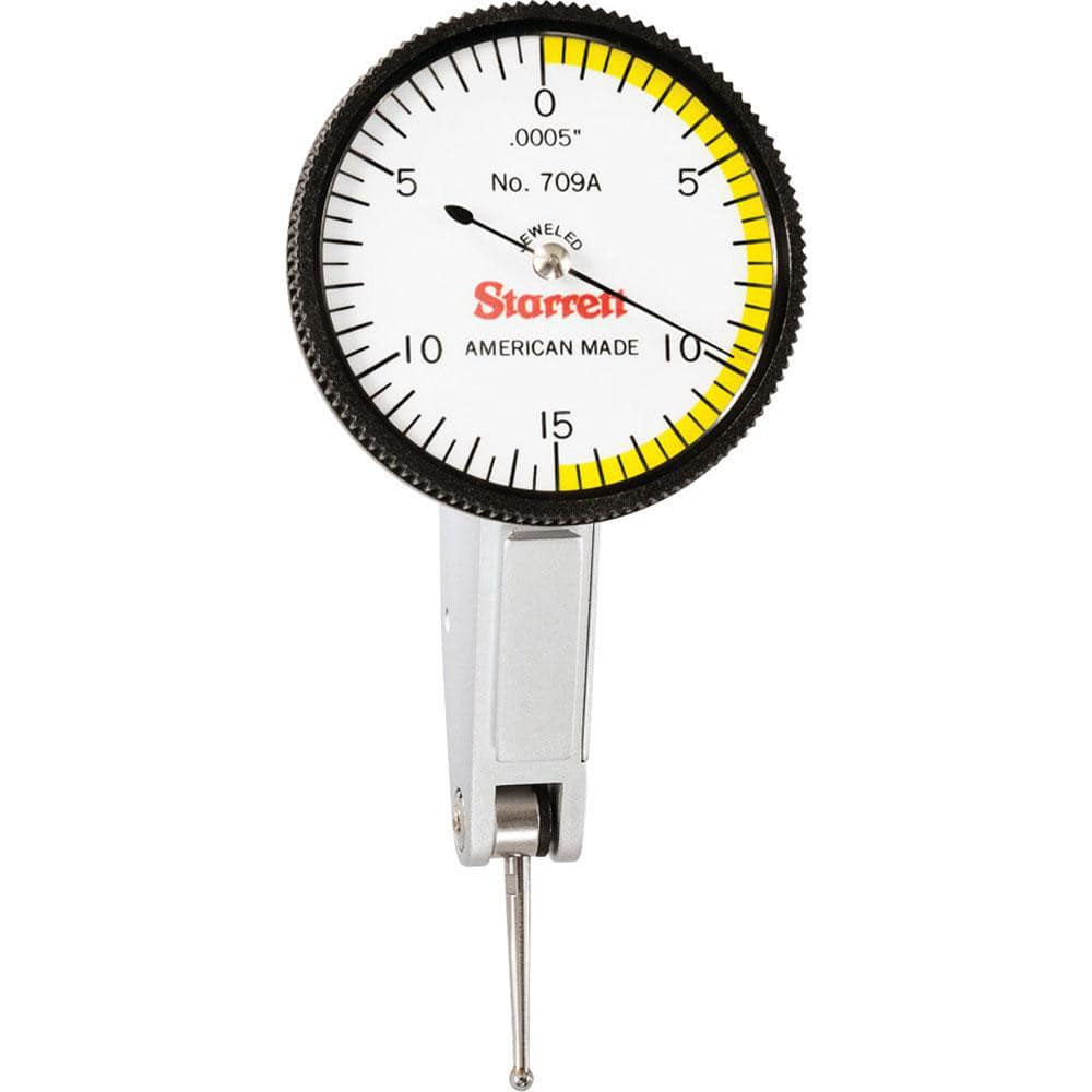 Starrett 64214 Dial Test Indicators: 0.03 Max, 0-15-0, Horizontal