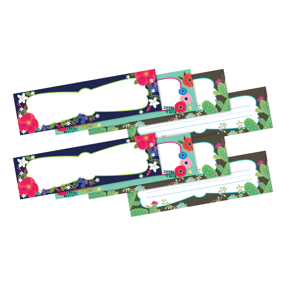 BARKER CREEK PUBLISHING, INC. Barker Creek BC3537  Double-Sided Name Plates, 12in x 3-1/2in, Petals & Prickles, Set Of 36 Name Plates, Pack Of 2 Sets