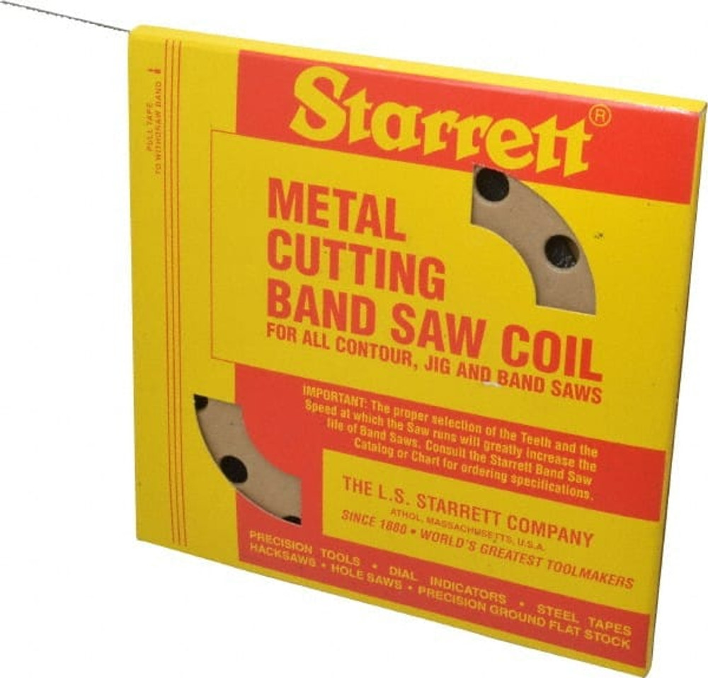 Starrett 10005 Band Saw Blade Coil Stock: 1/8" Blade Width, 100' Coil Length, 0.025" Blade Thickness, Carbon Steel