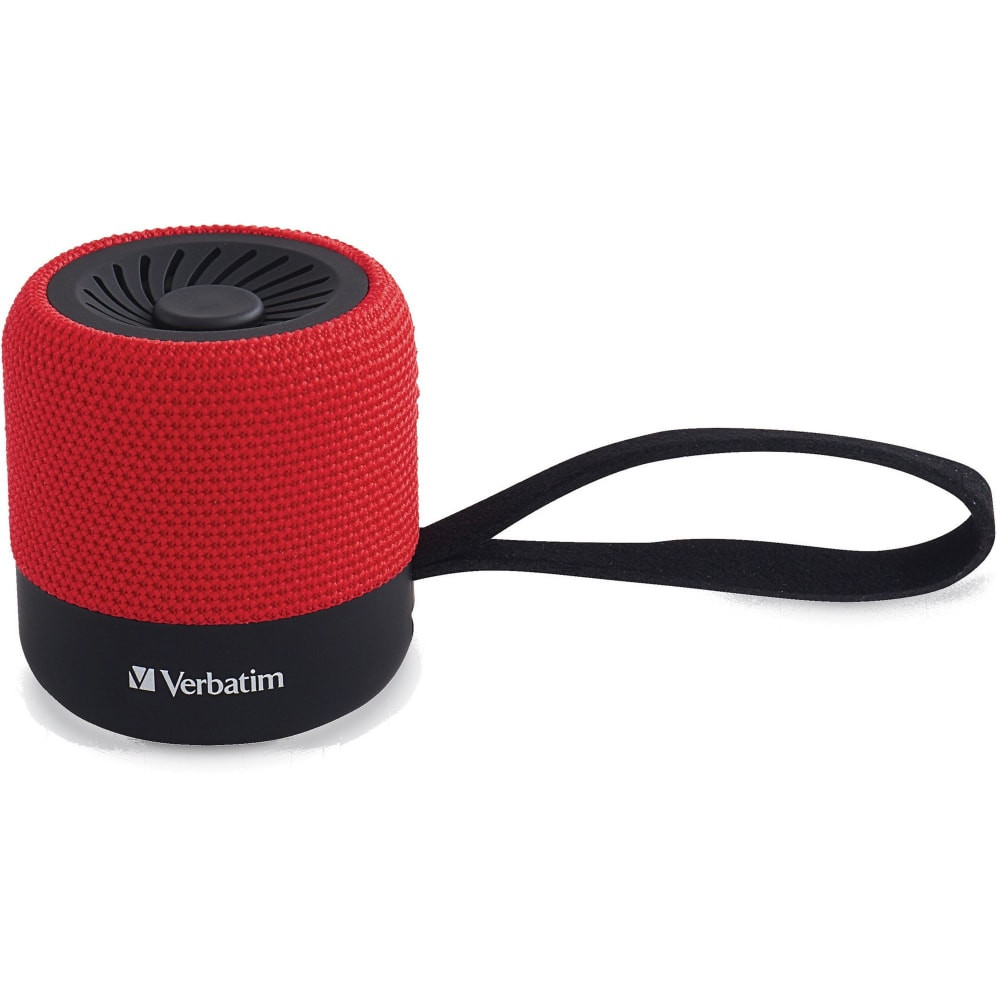 VERBATIM AMERICAS LLC 70230 Verbatim Bluetooth Speaker System - Red - 100 Hz to 20 kHz - TrueWireless Stereo - Battery Rechargeable - 1 Pack