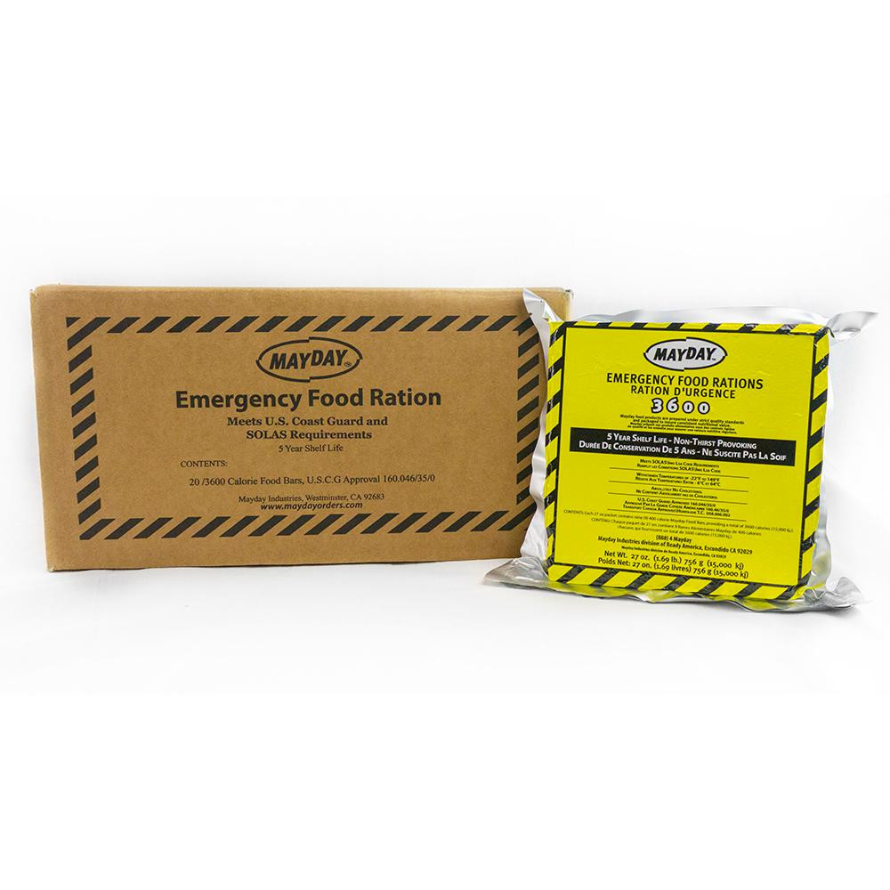 READY AMERICA 73513 Mayday Industries Emergency Food Bars, 3,600 Calories, Case Of 20 Bars