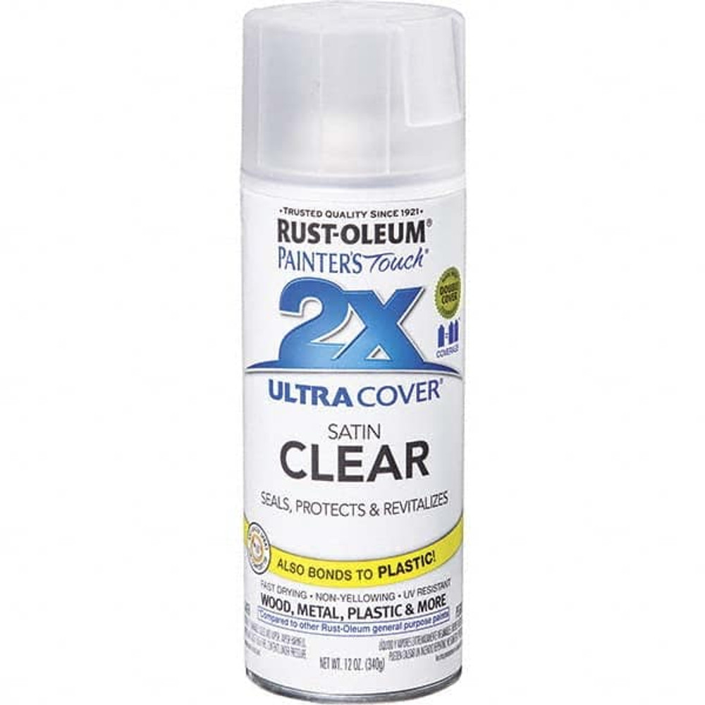 Rust-Oleum 346952 Enamel Spray Paint: Clear, Satin, 12 oz
