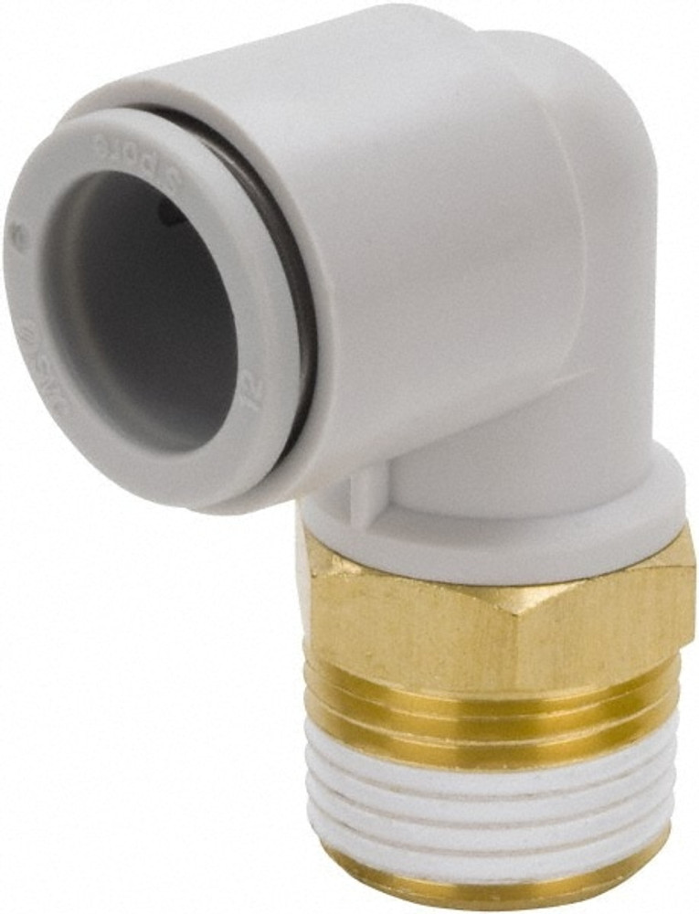 SMC PNEUMATICS KQ2L04-01AS Push-to-Connect Tube Fitting: Male Elbow, 1/8" Thread