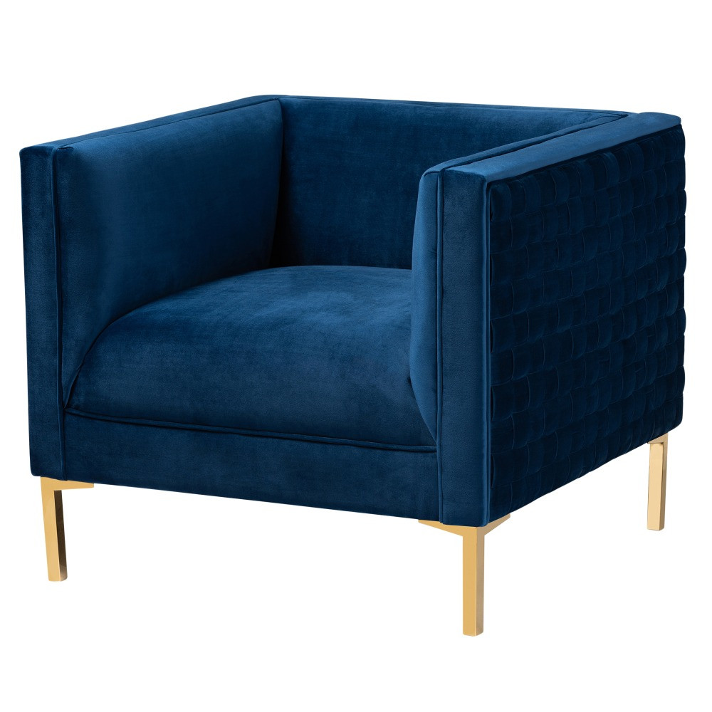 WHOLESALE INTERIORS, INC. 2721-9794 Baxton Studio 9794 Armchair, Navy Blue