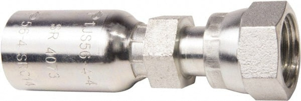 Parker 1JS56-4-4 Hydraulic Hose Female Seal-Lok Swivel Short Fitting: 4 mm, 9/16-18, 6,000 psi