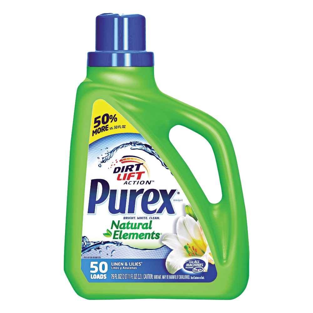 THE DIAL CORPORATION Purex 01120  Ultra Natural Elements HE Liquid Detergent, Linen & Lilies Scent, 75 Oz Bottle