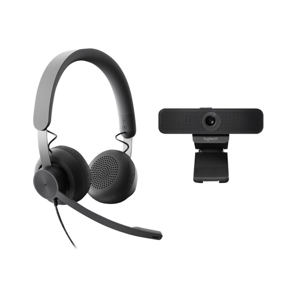 LOGITECH 991-000340  Zone Teams Wired Noise Cancelling On-ear Headset with C925e Webcam - Video conferencing kit (Logitech C925e Webcam, Logitech Zone Wired USB-C headset)