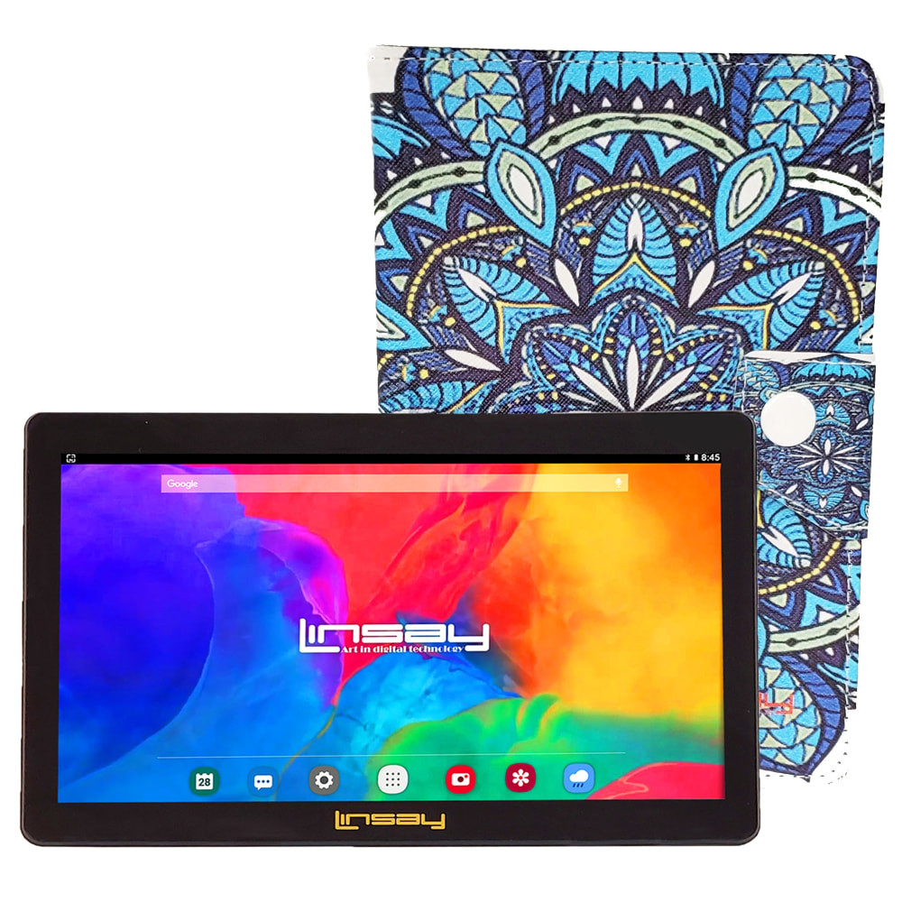 INFOLIST CORP. Linsay F7UHDBCMANDALA  F7 Tablet, 7in Screen, 2GB Memory, 64GB Storage, Android 13, Mandala Blue