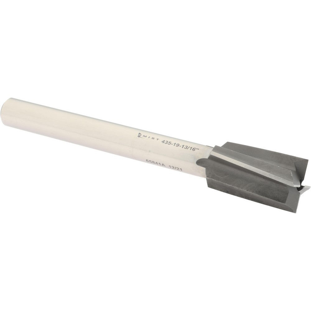 MSC MIT-435-19 13/16" Diam, 1/2" Shank, Diam, 4 Flutes, Straight Shank, Interchangeable Pilot Counterbore