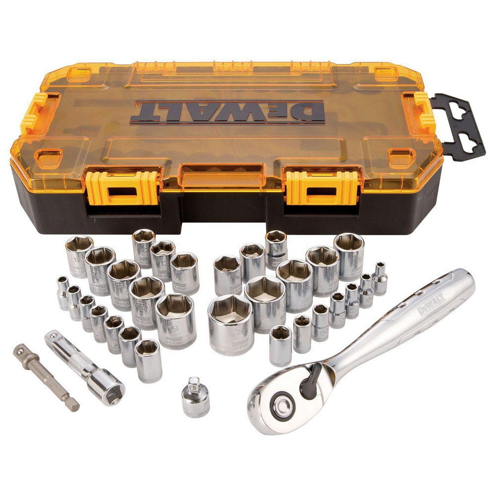 DeWALT DWMT73804 Socket Sets; Set Type: Standard ; Drive Size: 1/4; 3/8 ; Maximum Socket Depth (Decimal Inch): 0.8750 ; Maximum Socket Depth (mm): 19.00 ; Minimum Socket Depth (mm): 5.00 ; Minimum Socket Depth (Decimal Inch): 0.1562