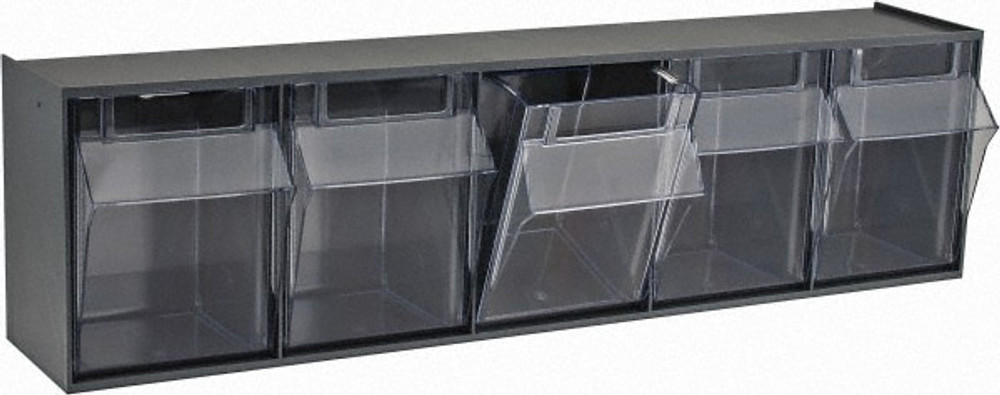 Quantum Storage QTB305GY 5 Compartment Gray Small Parts Tip Out Stacking Bin Organizer